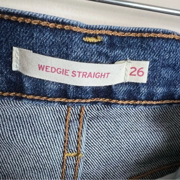 Levi’s Wedgie Straight Fit Stretch Jeans Size 26x28 - Picture 8 of 11